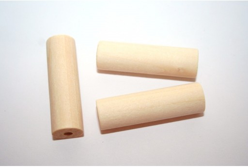 Wood Beads Tube 40x12mm - 6pcs