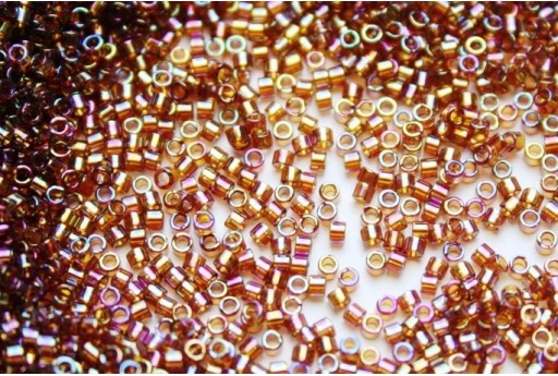 Miyuki Delica Beads Transparent Dark Amber AB 11/0 - Pack 50gr