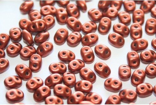 Superduo Beads Matte Metallic Dark Copper 5x2,5mm - 10gr