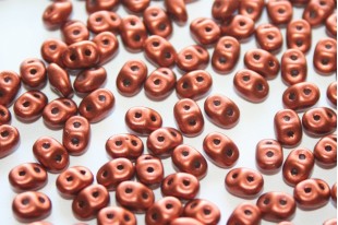 Superduo Beads Matte Metallic Dark Copper 5x2,5mm - 10gr