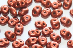 Superduo Beads Matte Metallic Dark Copper 5x2,5mm - 10gr