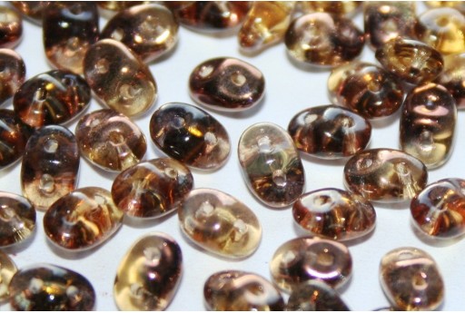 Superduo Beads Luster Bronze 1/2 Topaz 5x2,5mm - 10gr 2