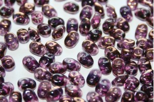 Perline Superduo Luster Bronze 1/2 Amethyst 5x2,5mm - 10gr