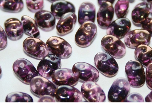 Superduo Beads Luster Bronze 1/2 Amethyst 5x2,5mm - 10gr 2