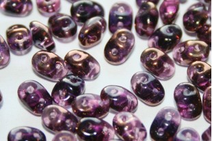 Perline Superduo Luster Bronze 1/2 Amethyst 5x2,5mm - 10gr