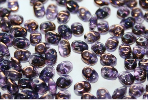 Superduo Beads Luster Bronze 1/2 Tanzanite 5x2,5mm - 10gr