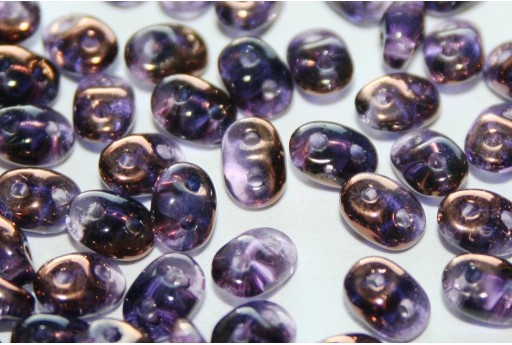 Superduo Beads Luster Bronze 1/2 Tanzanite 5x2,5mm - 10gr 2