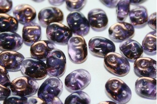 Superduo Beads Luster Bronze 1/2 Tanzanite 5x2,5mm - 10gr