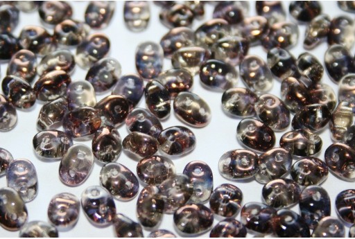Superduo Beads Luster Bronze 1/2 Black Diamond 5x2,5mm - 10gr