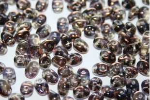 Superduo Beads Luster Bronze 1/2 Black Diamond 5x2,5mm - 10gr