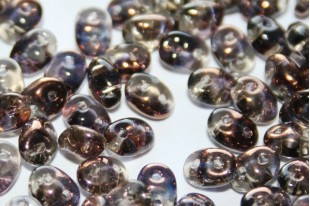 Superduo Beads Luster Bronze 1/2 Black Diamond 5x2,5mm - 10gr