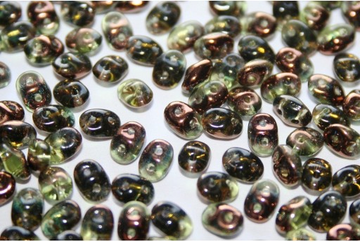 Superduo Beads Luster Bronze 1/2 Olivine 5x2,5mm - 10gr
