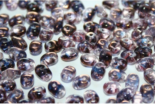 Superduo Beads Luster Bronze 1/2 Rosaline 5x2,5mm - 10gr