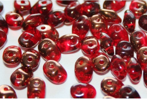 Superduo Beads Luster Bronze 1/2 Siam Ruby 5x2,5mm - 10gr 2