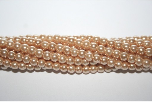 Glass Pearls Strand Beige 4mm - 105pcs