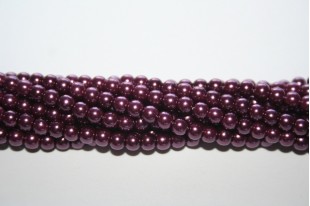 Glass Pearls Strand Purple 4mm - 105pcs