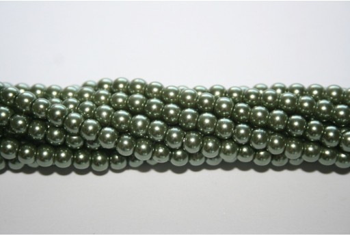 Glass Pearls Strand Green 4mm - 105pcs