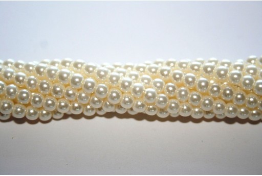 Glass Pearls Strand Cream 4mm - 105pcs