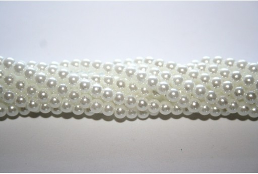 Glass Pearls Strand White 4mm - 105pcs