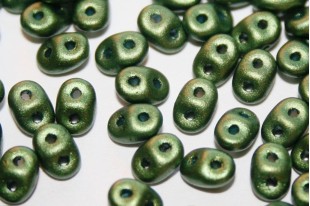 Superduo Beads Gold Shine-Green 5x2,5mm - 10gr