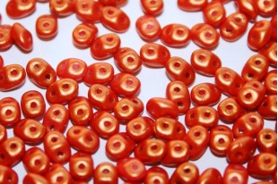 Superduo Beads Gold Shine-Red 5x2,5mm - 10gr