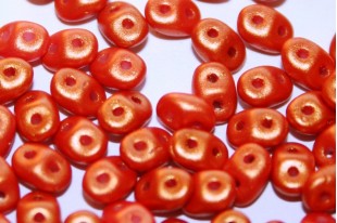 Superduo Beads Gold Shine-Red 5x2,5mm - 10gr