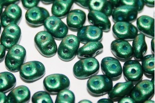 Perline Superduo Gold Shine-Emerald 5x2,5mm - 10gr