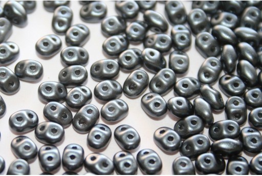 Superduo Beads Pastel Dark Grey/Hematite 5x2,5mm - 10gr