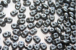 Superduo Beads Pastel Dark Grey/Hematite 5x2,5mm - 10gr