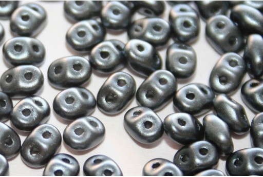 Superduo Beads Pastel Dark Grey/Hematite 5x2,5mm - 10gr 2