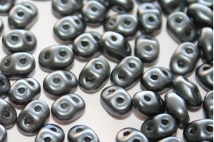 Superduo Beads Pastel Dark Grey/Hematite 5x2,5mm - 10gr