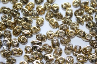 Superduo Beads Crystal-Topaz 5x2,5mm - 10gr