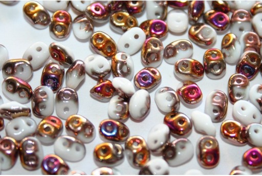 Superduo Beads White Sliperit 5x2,5mm - 10gr