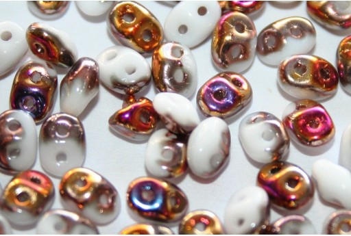 Perline Superduo White Sliperit 5x2,5mm - 10gr 2