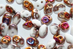 Superduo Beads White Sliperit 5x2,5mm - 10gr