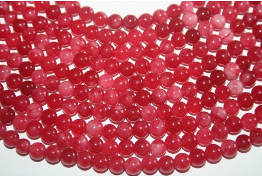 Filo 64 Pietre Giada Rossa Bianca Sfera 6mm GI48