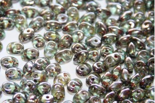 Superduo Beads Crystal Blue Glaze 5x2,5mm - 10gr