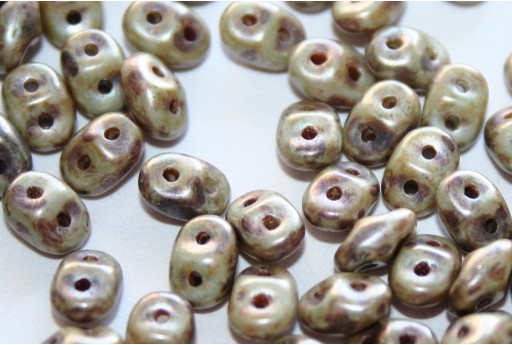 Superduo Beads Matte-Luster Marble Lt Green 5x2,5mm - 10gr 2