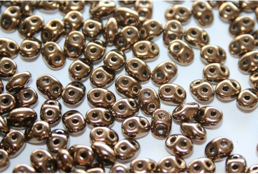 Superduo Beads Bronze-Crystal 5x2,5mm - 10gr