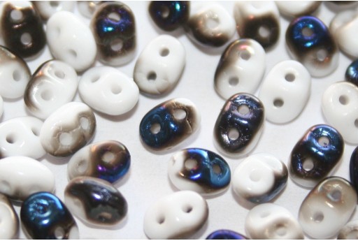 Superduo Beads Blue Iris-White 5x2,5mm - 10gr 2