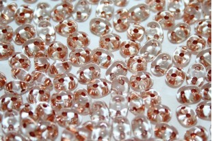 Superduo Beads Copper line-Crystal 5x2,5mm - 10gr