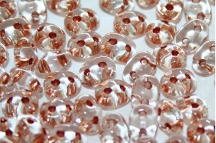 Superduo Beads Copper line-Crystal 5x2,5mm - 10gr