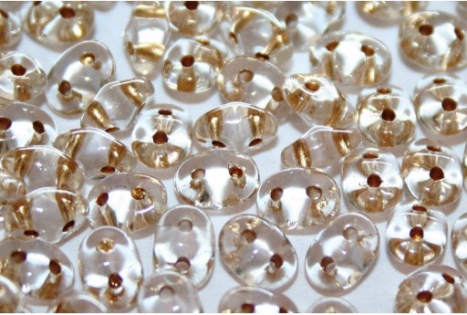 Superduo Beads Gold Copper Line-Crystal 5x2,5mm - 10gr 2