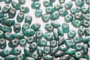 Perline Superduo Copper Marbled-Turquoise 5x2,5mm - 10gr