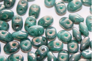 Perline Superduo Copper Marbled-Turquoise 5x2,5mm - 10gr