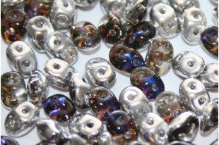 Perline Superduo Crystal/Heliotrope 5x2,5mm - 10gr