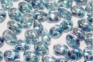 Perline Superduo Luster-Transparent Blue 5x2,5mm - 10gr