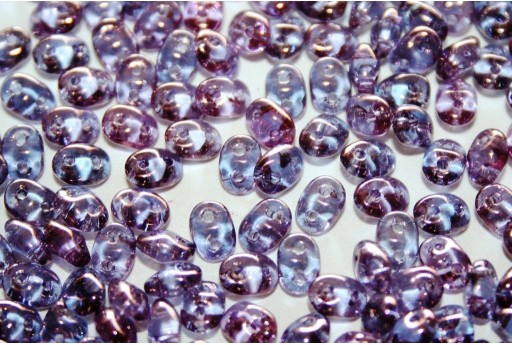 Superduo Beads Transparent Amethyst 5x2,5mm - 10gr