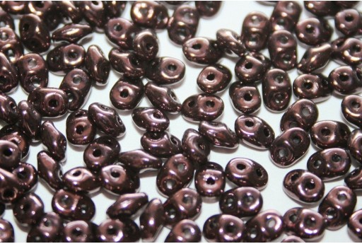 Perline Superduo Dark Luster-Metallic Amethyst 5x2,5mm - 10gr