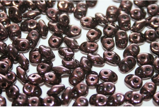 Superduo Beads Dark Luster-Metallic Amethyst 5x2,5mm - 10gr